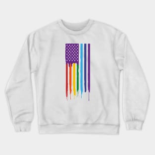 USA LGBTQ Pride Flag LGBT Gay Lesbian Straight Ally Crewneck Sweatshirt